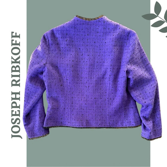 Joseph Ribkoff Evening Jacket  Zipper Front Ribbon Trim Queen Anne Neck
Size 18 - Picture 3 of 6